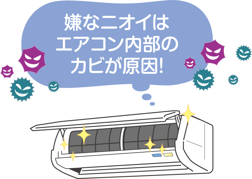 嫌なニオイはエアコン内部のカビが原因!
