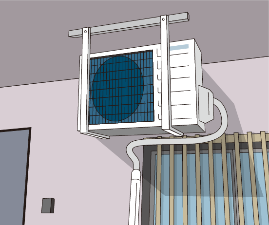 公団アングルの設置例のイラスト