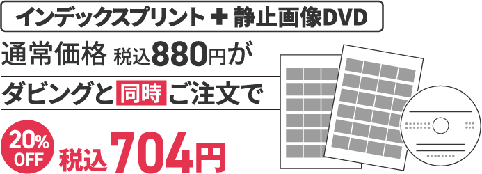 インデックスプリント+静止画像DVD　税込704円