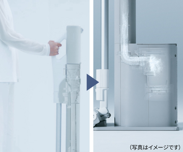 クリーンドックが充電のたびゴミを自動収集画像
