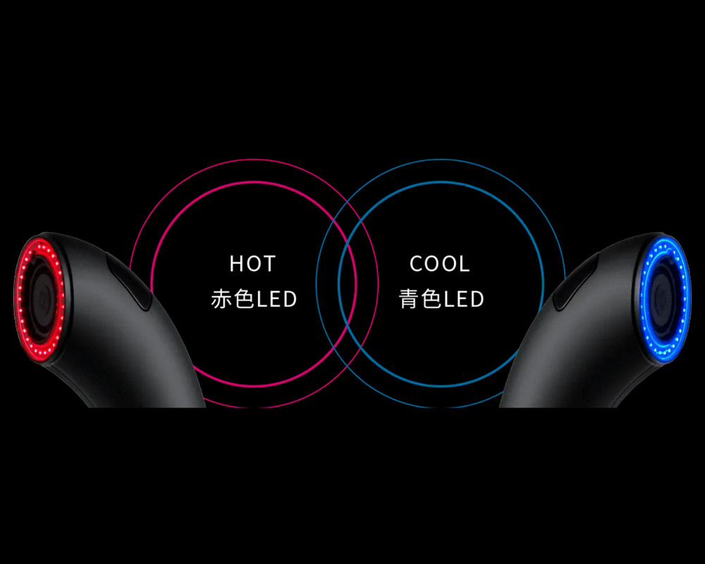 HOT：赤色LED COOL：青色LED