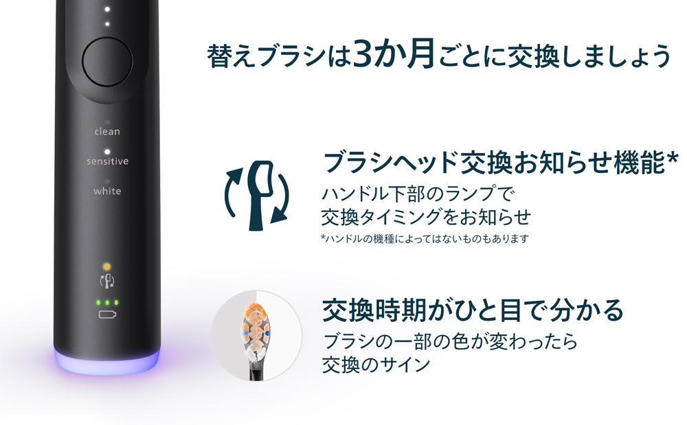 替えブラシは3か月ごとに交換しましょう