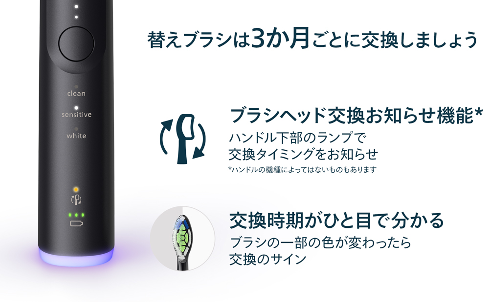 替えブラシは3か月ごとに交換しましょう