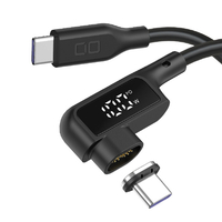 CIO ディスプレイ表示付き L字型マグネットシリコンケーブル CtoC 100W 2m ブラック CIO-SLLMG-SC-CC2-BK