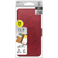 エアージェイ iPhone17e/16e用 MAGSAFE対応手帳型PBケース レッド AC-SE25-PB RD