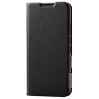エレコム AQUOS wish2/wish用ソフトレザーケース 薄型 磁石付き ブラック PM-S223PLFUBK