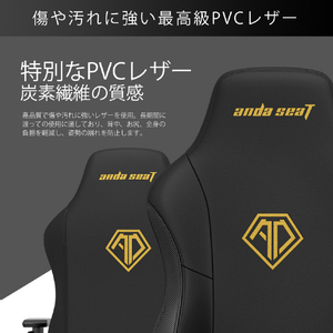 Andaseat ゲーミングチェア Phantom 3 ブラック(PVCレザー) AD18Y-06-B-PVC-イメージ15