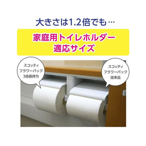 クレシア スコッティ フラワーパック 3倍長持ちダブル75m 12ロール×4パック FC363YN-イメージ8