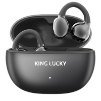 KINGLUCKY オープンイヤー型(空気伝導)完全ワイヤレスイヤフォン i239 ブラック I239BK