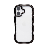 Hamee iPhone17用 クリアケース IFACE BEBLING WAVE ブラック 41-190139