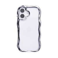 Hamee iPhone17用 クリアケース IFACE BEBLING WAVE シルバー 41-190146