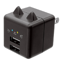 ラスタバナナ USB2ポート モバにゃー AC充電器 計2．4A ゴマ RAC2A2A02GOM