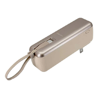 ラスタバナナ PD20W対応 TYPE-C1ポート TYPE-C直付ACモバイルバッテリー 5000MAH 10CM CALON トープ RLI050AC20W01TA