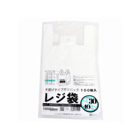 紺屋商事 レジ袋乳白東30西40号 100枚 FCE135U-00722130
