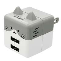 ラスタバナナ USB2ポート モバにゃー AC充電器 計2．4A ミソニ RAC2A2A02MSN