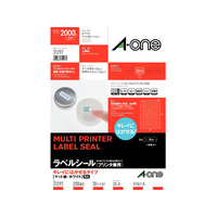 エーワン ラベルシール[兼用]キレイにはがせる 200面 10シート 5冊 FC58539-31297