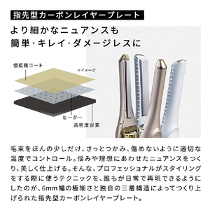MTG ヘアアイロン ReFa FINGER IRON ST 6 シャンパンゴールド RE-BL-04A-イメージ4
