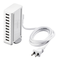 エレコム 卓上多ポートAC充電器(60W/Aポート×10) ホワイト EC-ACD04WH