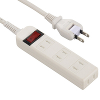 オーム電機 ブレーカー付安全タップ 4個口 3m 白 HS-TV43S-W