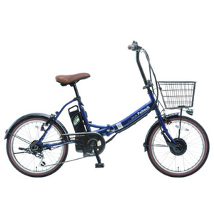PELTECH ノーパンク 折り畳み電動アシスト自転車 20インチ 折り畳み外装6段変速 ネイビー TDN-206LN-NYB-8AH-イメージ1