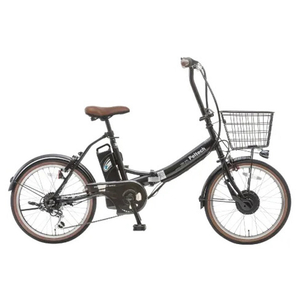 PELTECH ノーパンク 折り畳み電動アシスト自転車 20インチ 折り畳み外装6段変速 ブラック TDN-206LN-BK-8AH-イメージ1