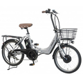 PELTECH 20型折り畳み電動アシスト自転車 フル装備外装6段 マットグレイ TDN-212L-GRY-8AH