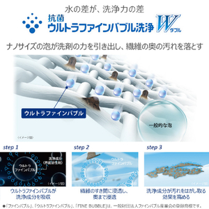 東芝 全自動洗濯機(インバーター洗濯機) ZABOON グランホワイト AW-8DHB6(W)-イメージ5