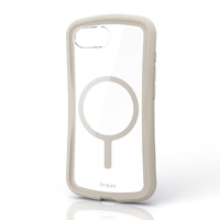 エレコム iPhone 17e/16e用 Grippy ハイブリッドケース フレームカラー MAGKEEP ベージュ PM-A26SGRPFMBE