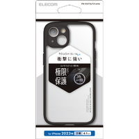 エレコム iPhone 15用TOUGH SLIM LITE フレームカラー 極限 ブラック PM-A23ATSLFCKBK