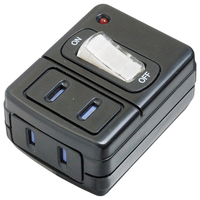 ヤザワ 雷サージ付省エネタップ(2個口) ブラック Y02FUSK210BK