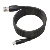 エルパ マグネットUSBケーブル ラウンド形状 60W 1．5m A&CtoC ブラック MCA-ACC1560(BK)