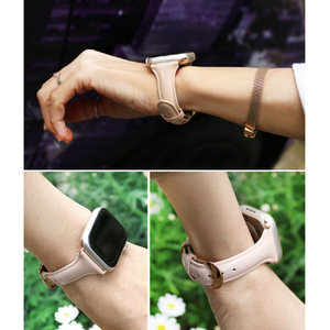 WEARPLANET Apple Watch 49/46/45/44/42mm用Slim Line 本革 エナメルバンド ティックルドピンク WP23095AWPK-イメージ15