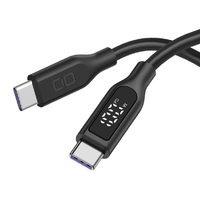 CIO ディスプレイ表示付き シリコンケーブル CtoC 100W 1m ブラック CIO-SL-SC-CC1-BK
