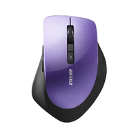 BUFFALO 無線BlueLEDマウス 静音/5ボタン/DPI切り替えタイプ パープル BSMBW320PU