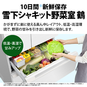 SHARP 【フレンチドア】505L 冷蔵庫 FiT63cmシリーズ冷蔵庫 ダスクダークメタル SJ-MF51R-H-イメージ5