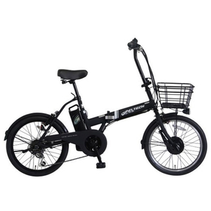 PELTECH 20型折り畳み電動アシスト自転車 外装6段 ALLBLACK TDN-208L-MBK-8AH-イメージ1