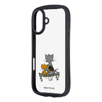 レイ・アウト iPhone 17用トムとジェリー / Puffull 衝撃吸収 バンパー ハイブリッドケース / ハンマー_4 RC-WP52CMD2B/TJ95