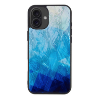 ikins iPhone 16 Plus用天然貝ケース Blue Lake I27108I16PL