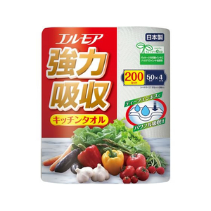 カミ商事 エルモア強力吸収キッチンタオル 50カット 4ロール FC718TG-イメージ1