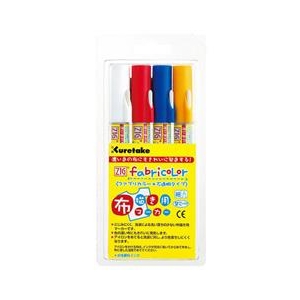 呉竹 ZIG fabricolor不透明タイプ 4色セット PFC-20A/4V-イメージ1