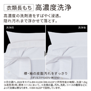 日立 10．0kgインバーター全自動洗濯機 e angle select ビートウォッシュ ホワイト BW-V100PE6 W-イメージ3