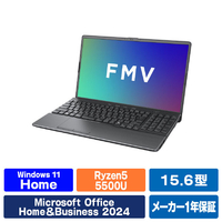 富士通 15．6型フルHD/Ryzen5/Radeonグラフィックス/メモリ8GB/約256GB SSD/DVD/WiFi 6E FMV Note A ブライトブラック FMVA530KBA