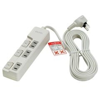 エルパ ランプレススイッチ付タップ(3個口・3m) WLS-U33EB(W)