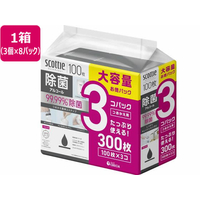 クレシア スコッティ ウェットティシュー 除菌アルコール 詰替 100枚×3個 8P FC446YN-77137