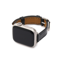 WEARPLANET Apple Watch 49/46/45/44/42mm用Slim Line クラシック本革バンド ミッドナイトブラック WP23139AW