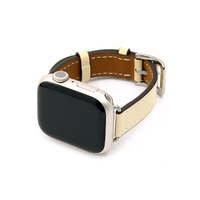 WEARPLANET Apple Watch 49/46/45/44/42mm用Slim Line クラシック本革バンド レースホワイト WP23142AW
