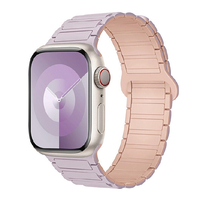 GAACAL Apple Watch 1-11/SE1-3/Ultra1-3 42(1-3)/44/45/46/49mm 防水のマグネット式シリコンバンド パープル W00563MB