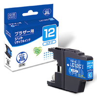JIT ブラザー(brother) LC12C対応 ジットリサイクルインクカートリッジ シアン JIT-B12C