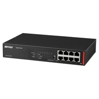 ＢＵＦＦＡＬＯ PoE給電 Gigaスイッチ 8ポート BS-GU21Pシリーズ ブラック BS-GU2108P