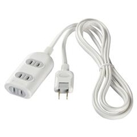 BUFFALO 2ピン式電源タップ 雷サージ防止付(3個口・3m) ホワイト BSTAPSG2330WH